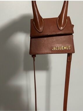 Jacquemus Tan Le Chiquito Nano Shoulder Bag with Gold Logo